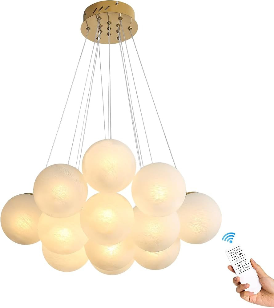 Modern Bubble Chandelier Lighting 13-Light Mid-Century White Glass Globe Chandeliers Cluster Pend... | Amazon (US)