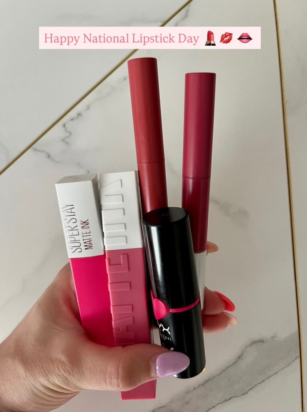 Favorite lipsticks I wear for spring and summer seasons 💄 Maybelline Matte lipstick in the shade Romantic & Inspirer. Maybelline lipstick crayons are soooo good. Shades Break the Ceiling & Chase Dreams 👄 Finally the NYX lipstick I honestly wear year round for the perfect hot pink in the shade Clinger 💋

#LTKBeauty #LTKSeasonal #LTKSaleAlert