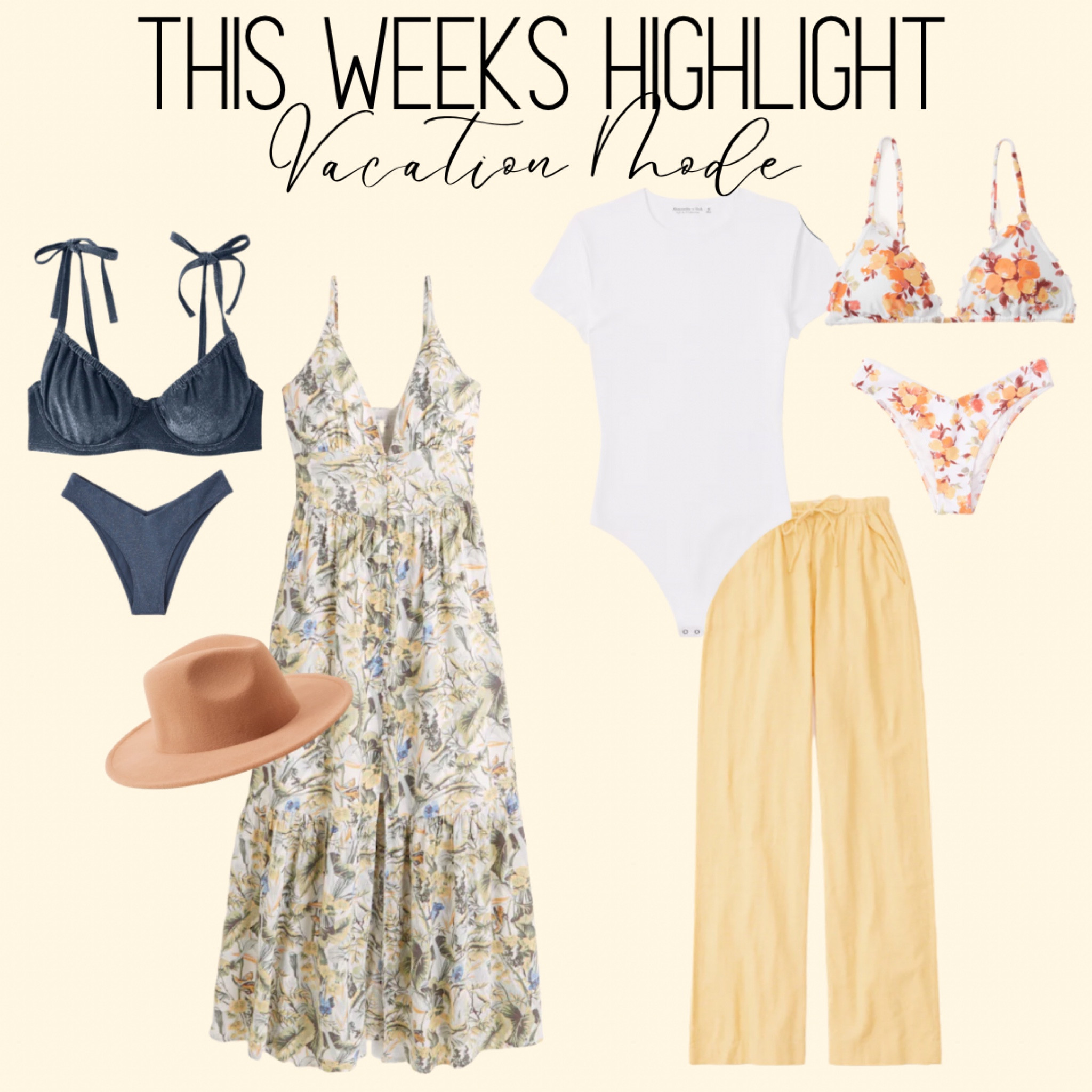 Vacation. Vacay. Vacation outfit. Resort wear. Linen. Vacation dress. Bikini. Hat. Coverup. Sandals. Beach wear. Beach. Sun. Ocean. Pool. Abercrombie. Abercrombie sale. A&f. Abercrombie and fitch. Jeans. 