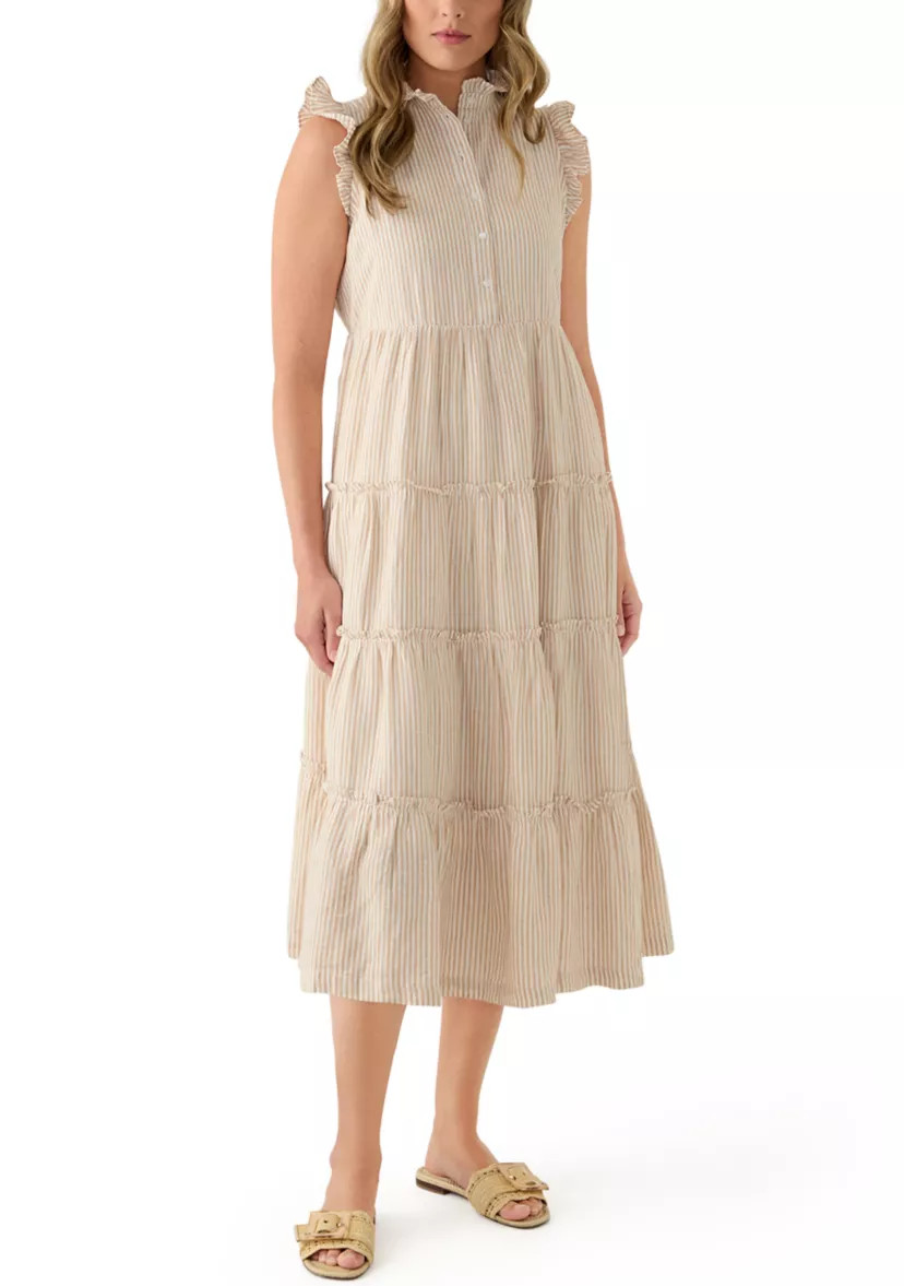 Women's Sleeveless Ruffle Tier Midi Dress | Belk