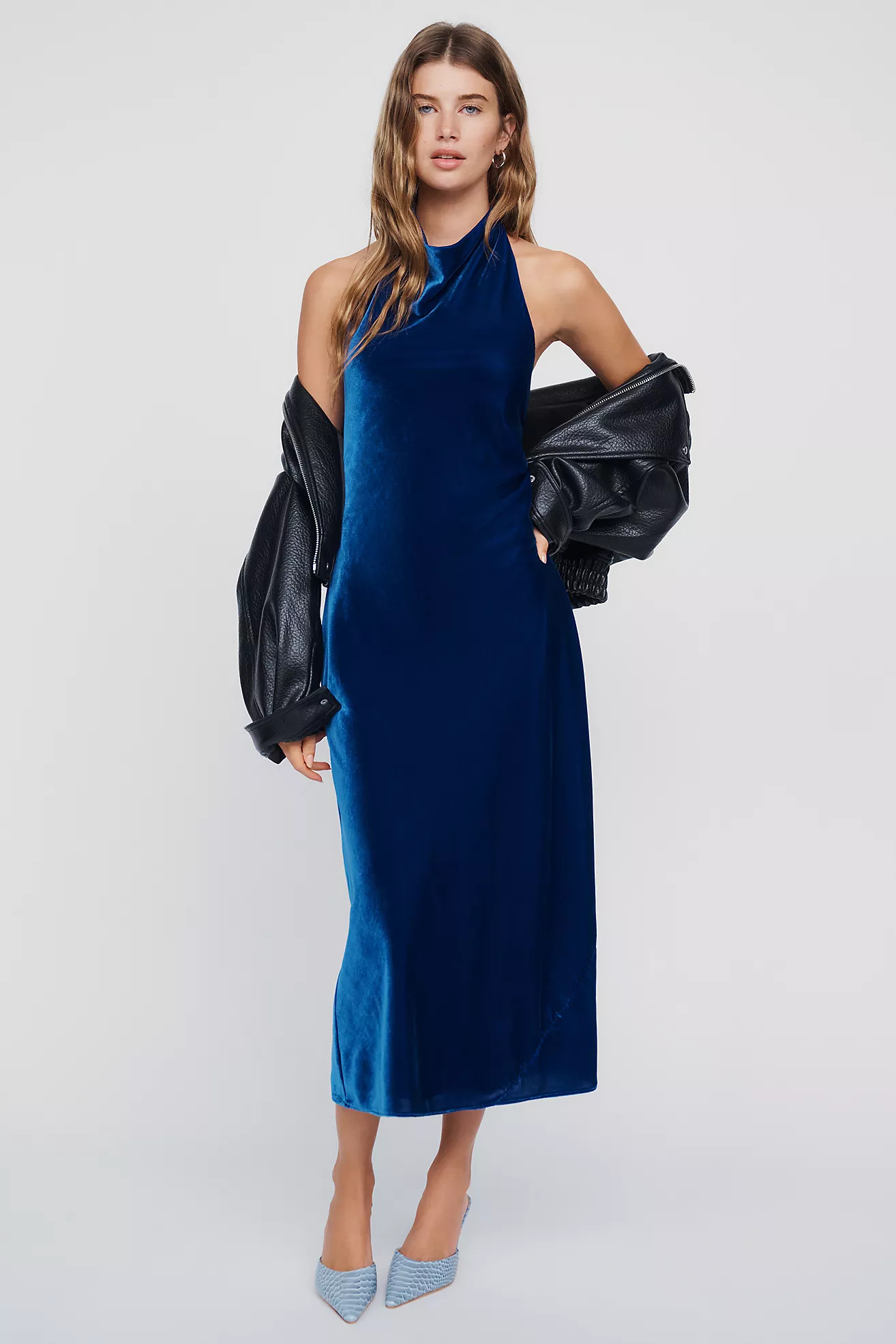 Maeve Jamie Velvet Midi Slip Dress | Anthropologie (US)