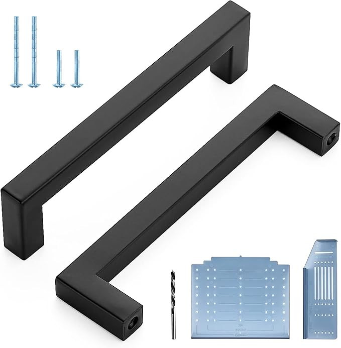 Ravinte Black Cabinet Pulls 30 Pack 5 Inch Square Kitchen Cabinet Handles Modern Hardware for Kit... | Amazon (US)