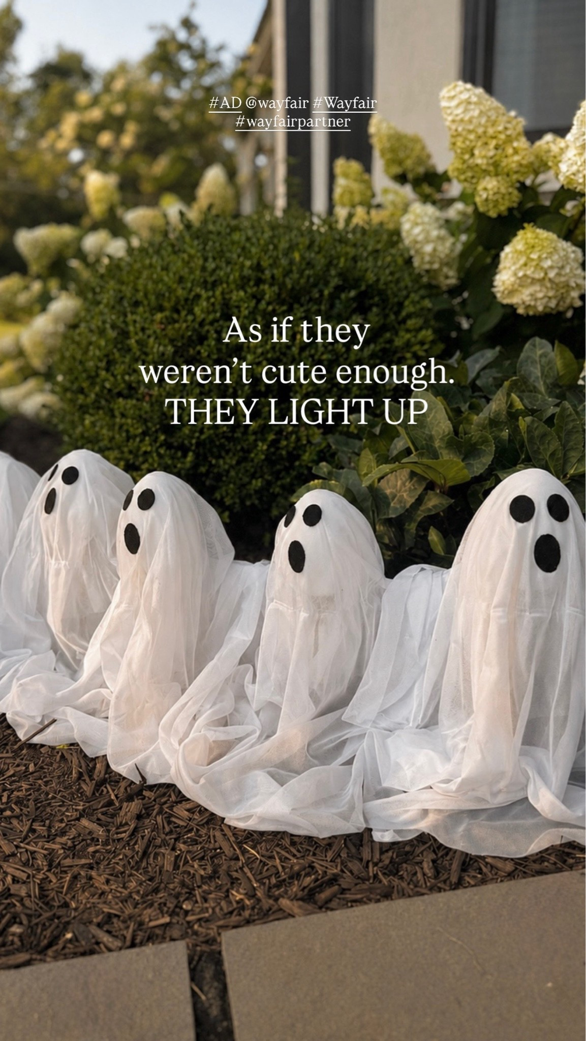#ad These little light-up ghosts are SO cute!! 👻 You get six in the set, and I love how they look grouped together like a little ghost crew. I would put a bunch of them right in front of boxwoods or line them up in a long rectangular planter. They light up too, so they’re even cuter at night!

@wayfair #Wayfair #wayfairpartner