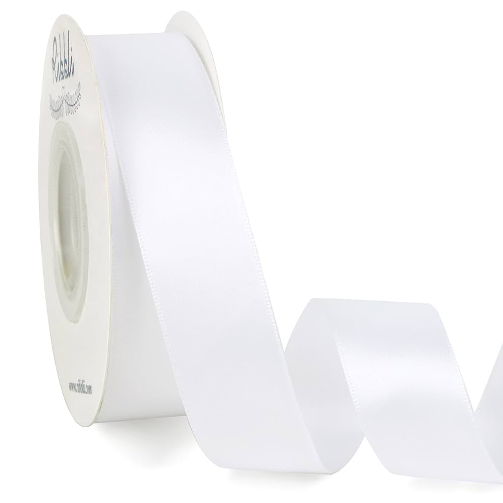Ribbli Double Faced White Satin Ribbon,1” x Continuous 25 Yards,Use for Bows Bouquet,Gift Wrapp... | Amazon (US)