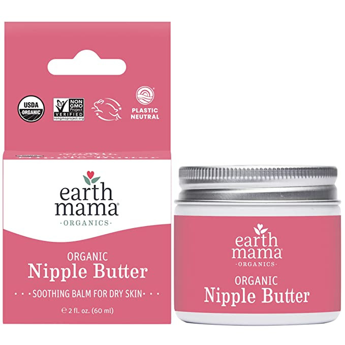 Organic Nipple Butter Breastfeeding Cream by Earth Mama | Lanolin-free, Postpartum Essentials Saf... | Amazon (US)