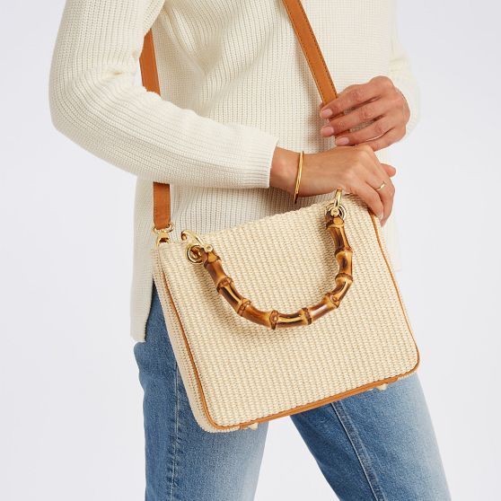 Bamboo Elisabetta Raffia Crossbody | Mark and Graham