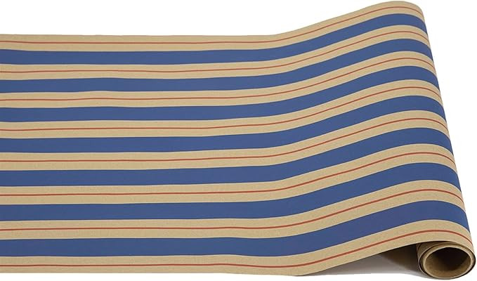 Navy Kraft Striped Table Runner - Disposable Paper Table Runner for Parties or Weddings - America... | Amazon (US)