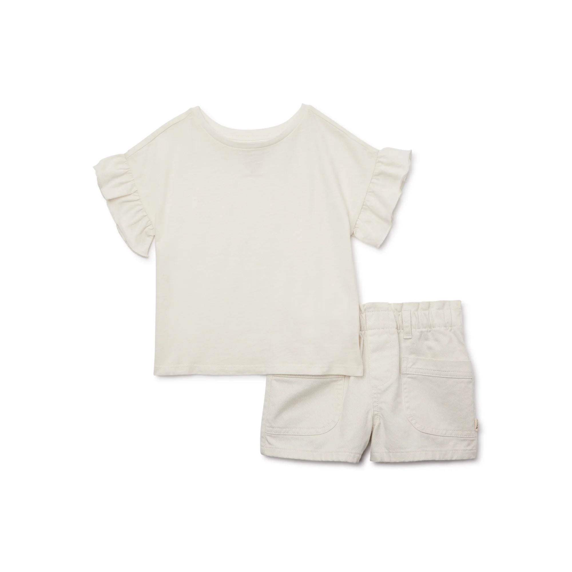 easy-peasy Baby and Toddler Girls Ruffle Tee and Shorts Set, 2-Piece, Sizes 12M-5T | Walmart (US)