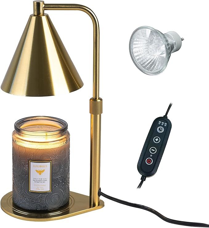 Tivleed Candle Warmer Lamp Dimmable Light Gold Electric Candles Melter with Timer - Adjustable Wa... | Amazon (US)