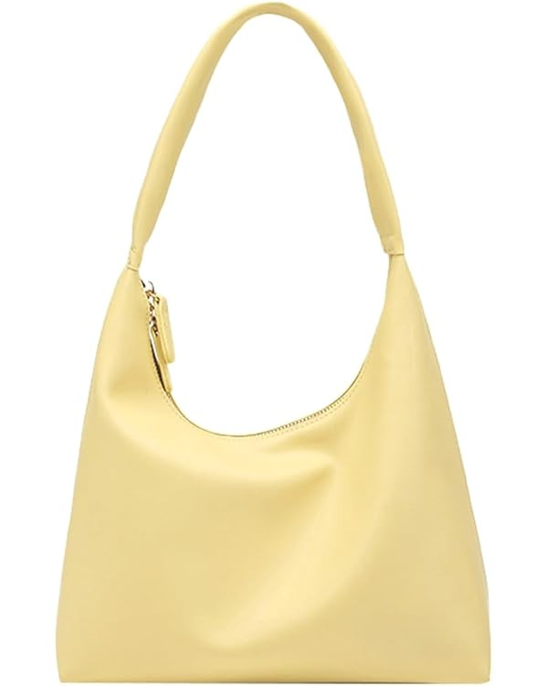 Trendy PU Leather Crescent Shoulder Bag Slouchy Hobo Bags for Women Tote Handbags Retro Soft Unde... | Amazon (US)