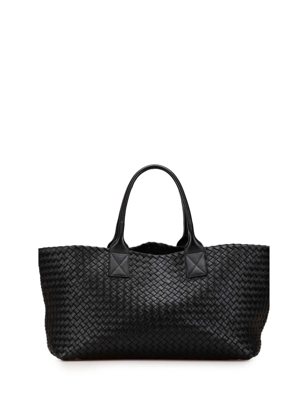 Bottega Veneta Pre-Owned 2012-2025 Medium Lambskin Intreccio Cabat Tote Bag | Black | FARFETCH SG | Farfetch Global
