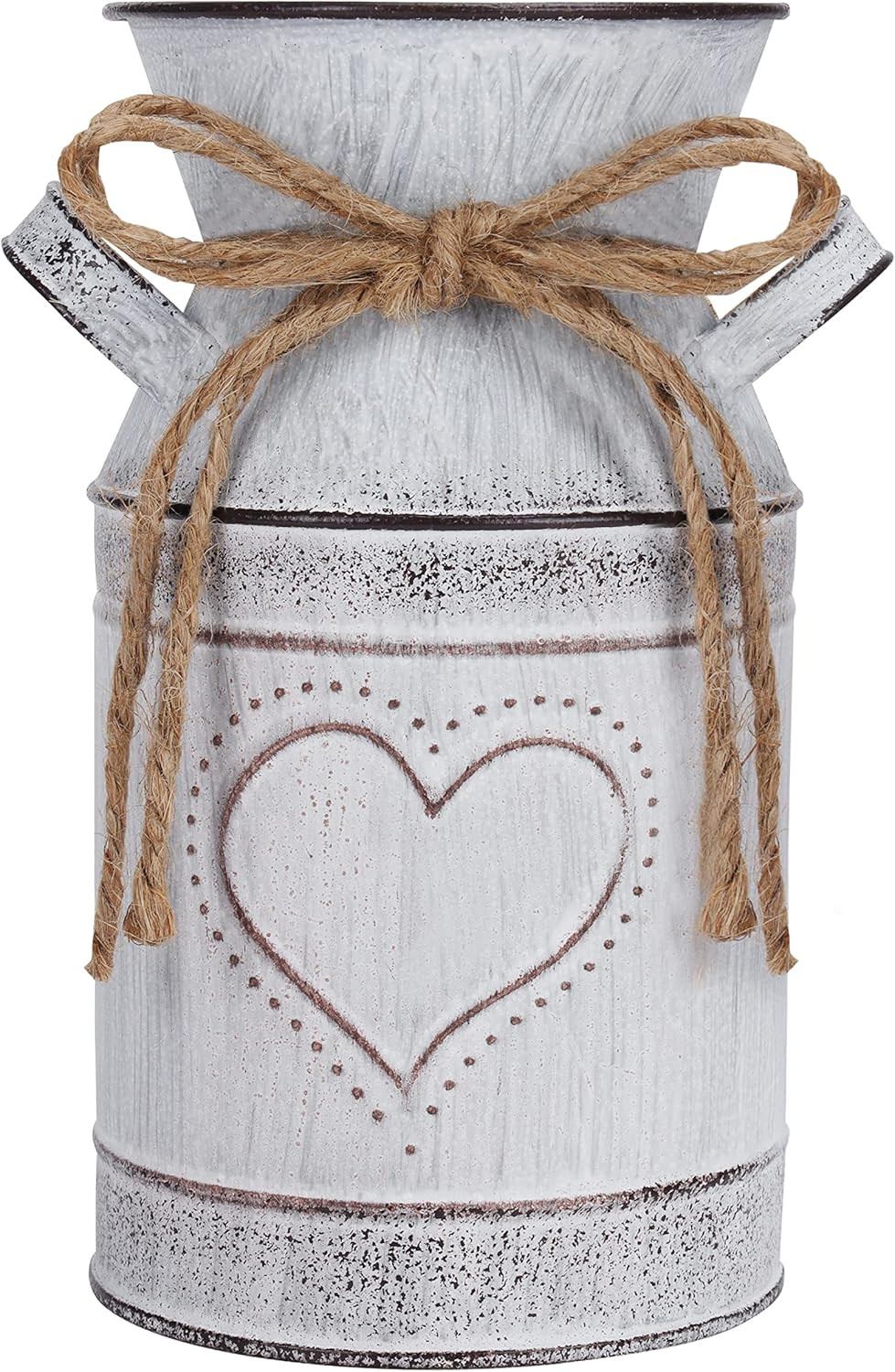 Belle Vous Jarrones para Flores de Metal con Estilo Rústico - 10,3 x 19 cm - Jarron Metalico Bla... | Amazon (ES)