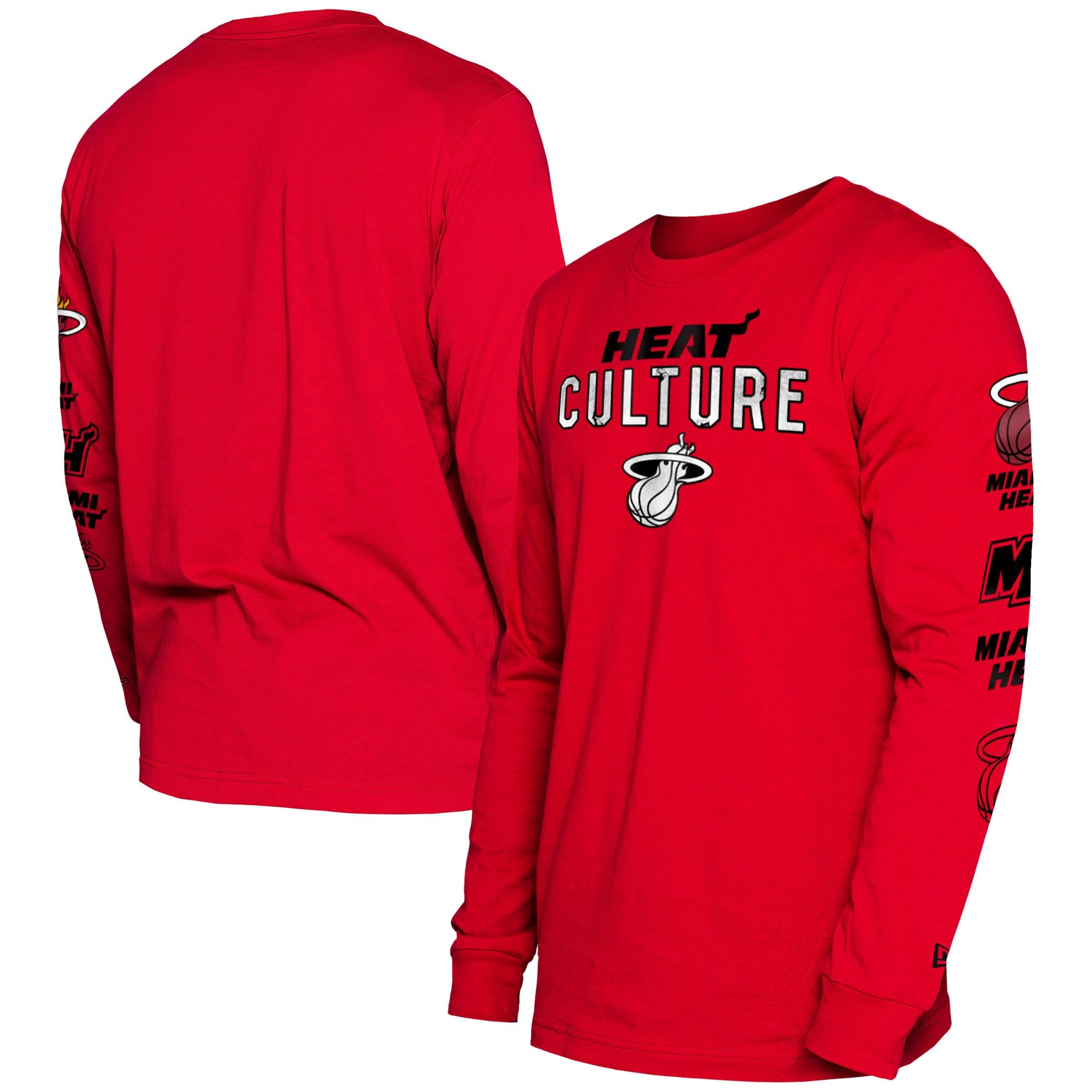 Men's Miami Heat New Era Red 2023/24 City Edition Long Sleeve T-Shirt | NBA store