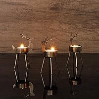 Juegoal Reindeer Tealight Candle Holders, Set of 6 Christmas Decorations Standing Iron Metal with... | Amazon (US)