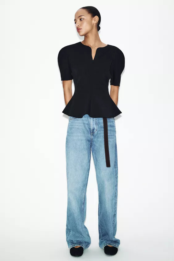 SOFT PEPLUM TOP | Zara US