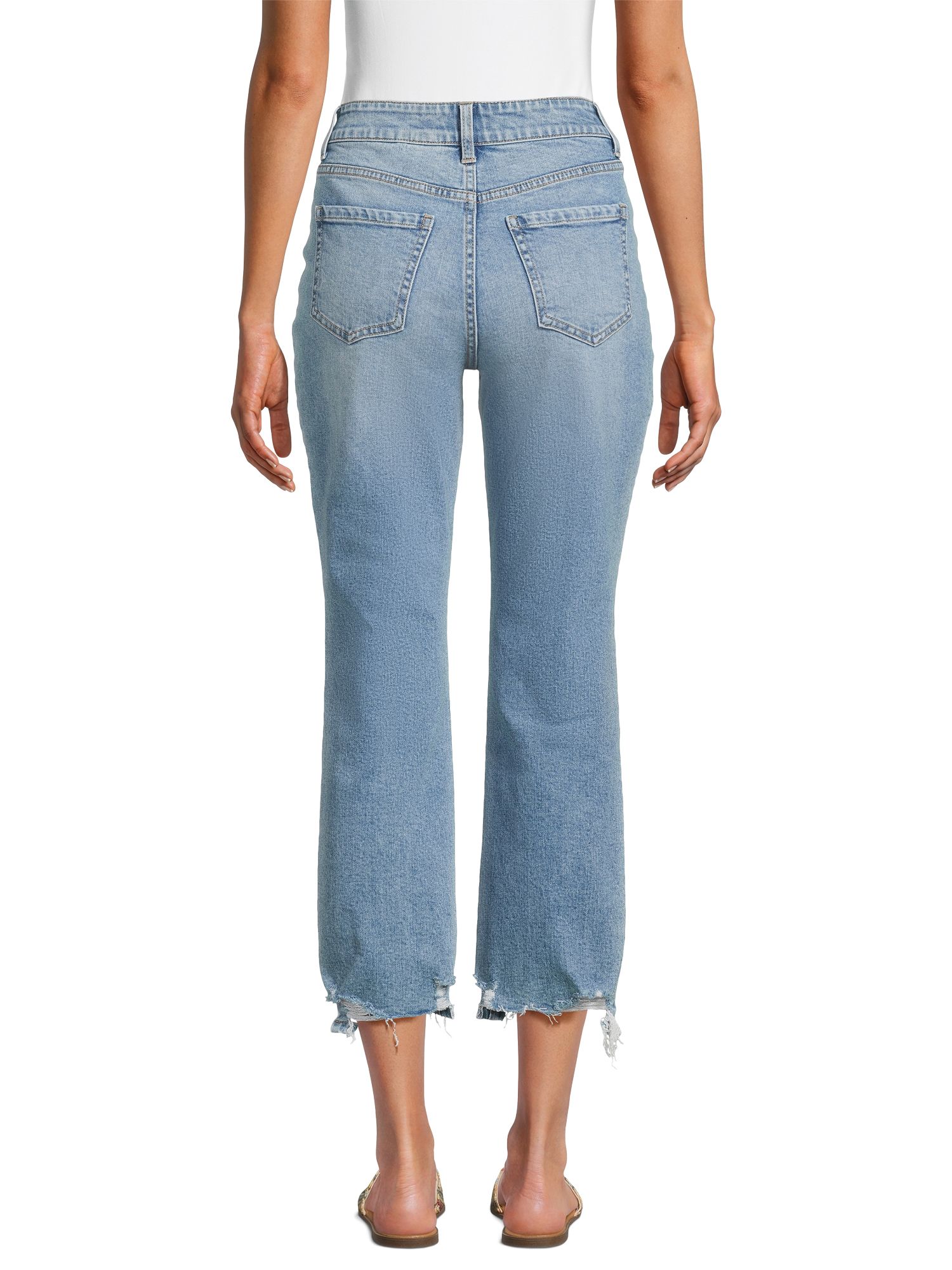 Time and Tru Women's High Rise Straight Jeans, 27.5” Inseam, Sizes 4-20 | Walmart (US)