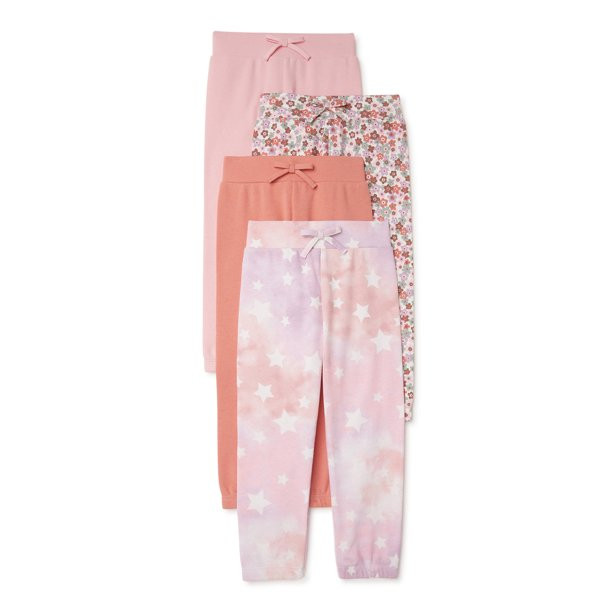 Garanimals Baby Girl & Toddler Girl French Terry Joggers Multipack, 4-Pack, Sizes 12M-5T - Walmar... | Walmart (US)