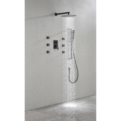 Shower Structure With 6 Body Sprays And Handheld Shower, Wall Mounted Apparatus Spray Heads Hand | Wayfair North America