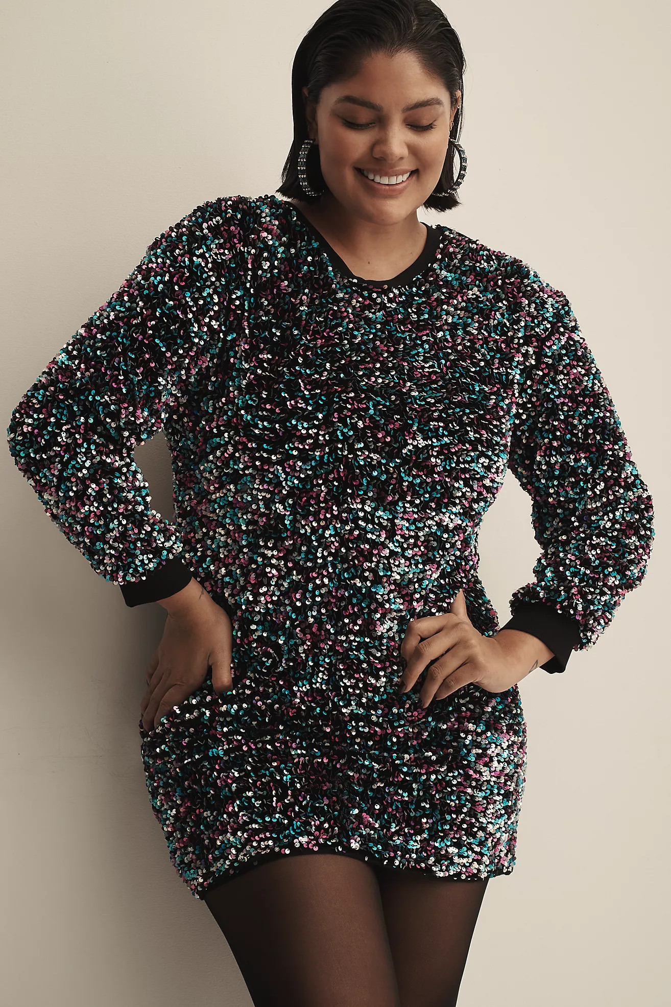 By Anthropologie Velvet Sequin Mini Dress | Anthropologie (US)