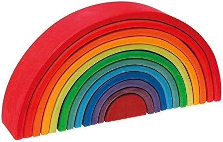 Ocamo 12PCS/Set Children Wooden Nesting Puzzle Building Blocks Rainbow Stacker Educational Toy | Amazon (US)