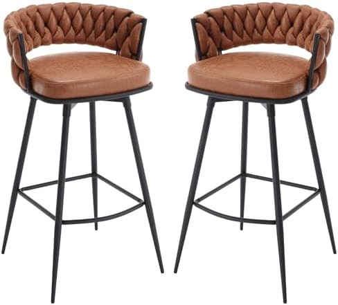 BV Bar Height Bar Stools Set of 2, 30 inch Seat Height Bar Stools, 180° Swivel Barstools with Wo... | Amazon (US)