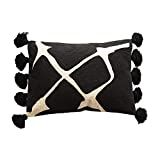 Creative Co-Op Cotton Embroidered Lumbar, Black & White Pillow | Amazon (US)