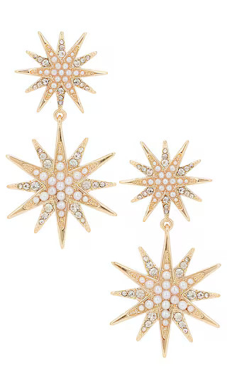 Lyra Starburst Statement Earrnigs in Clear | Revolve Clothing (Global)