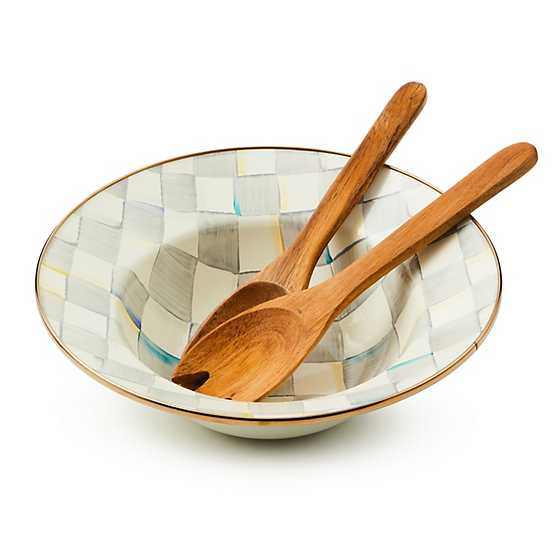 Sterling Check Salad Serving Set | MacKenzie-Childs