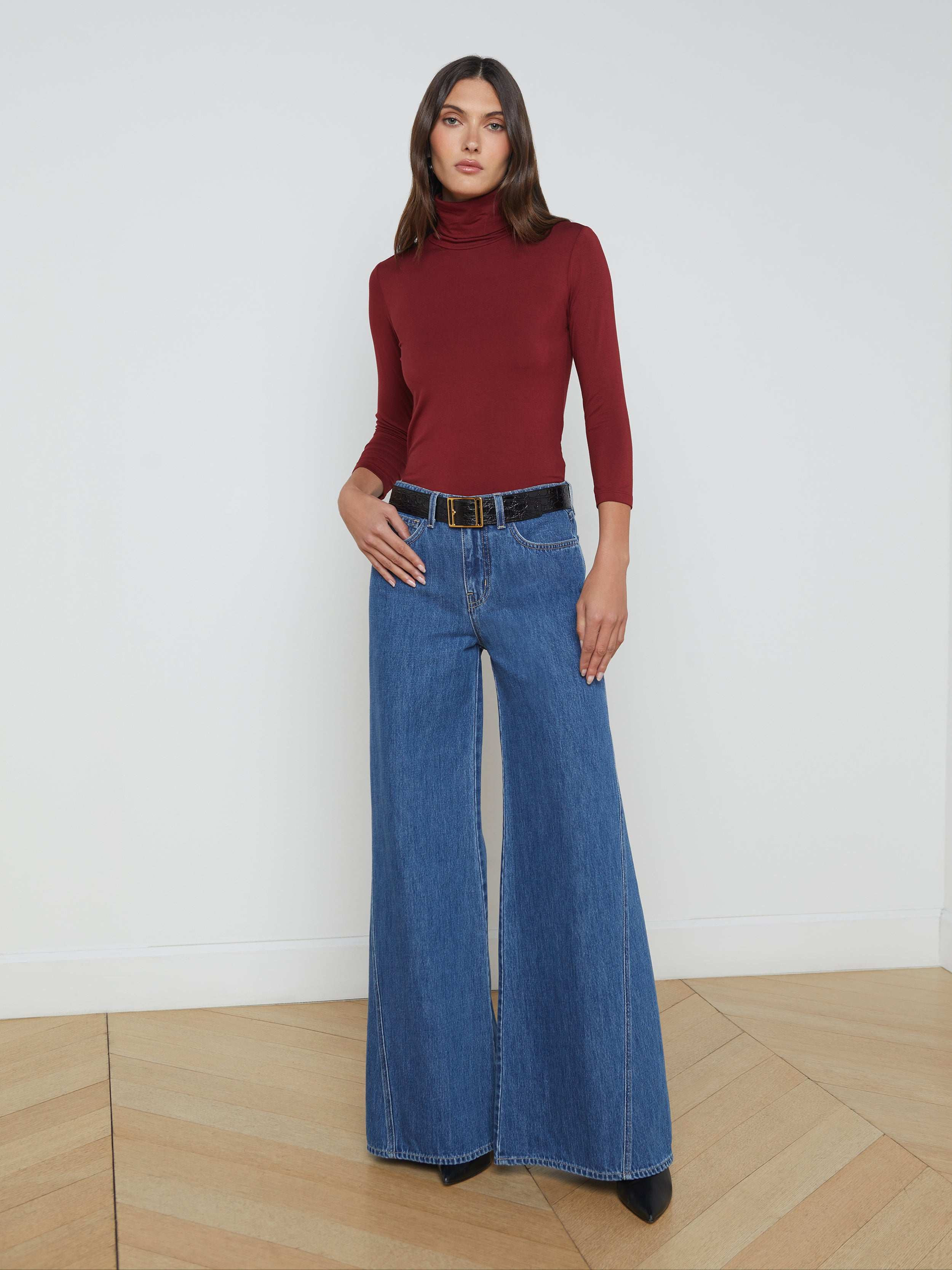 L'AGENCE - Beau High-Rise T-Seam Wide-Leg Jean in Glendora | L'Agence