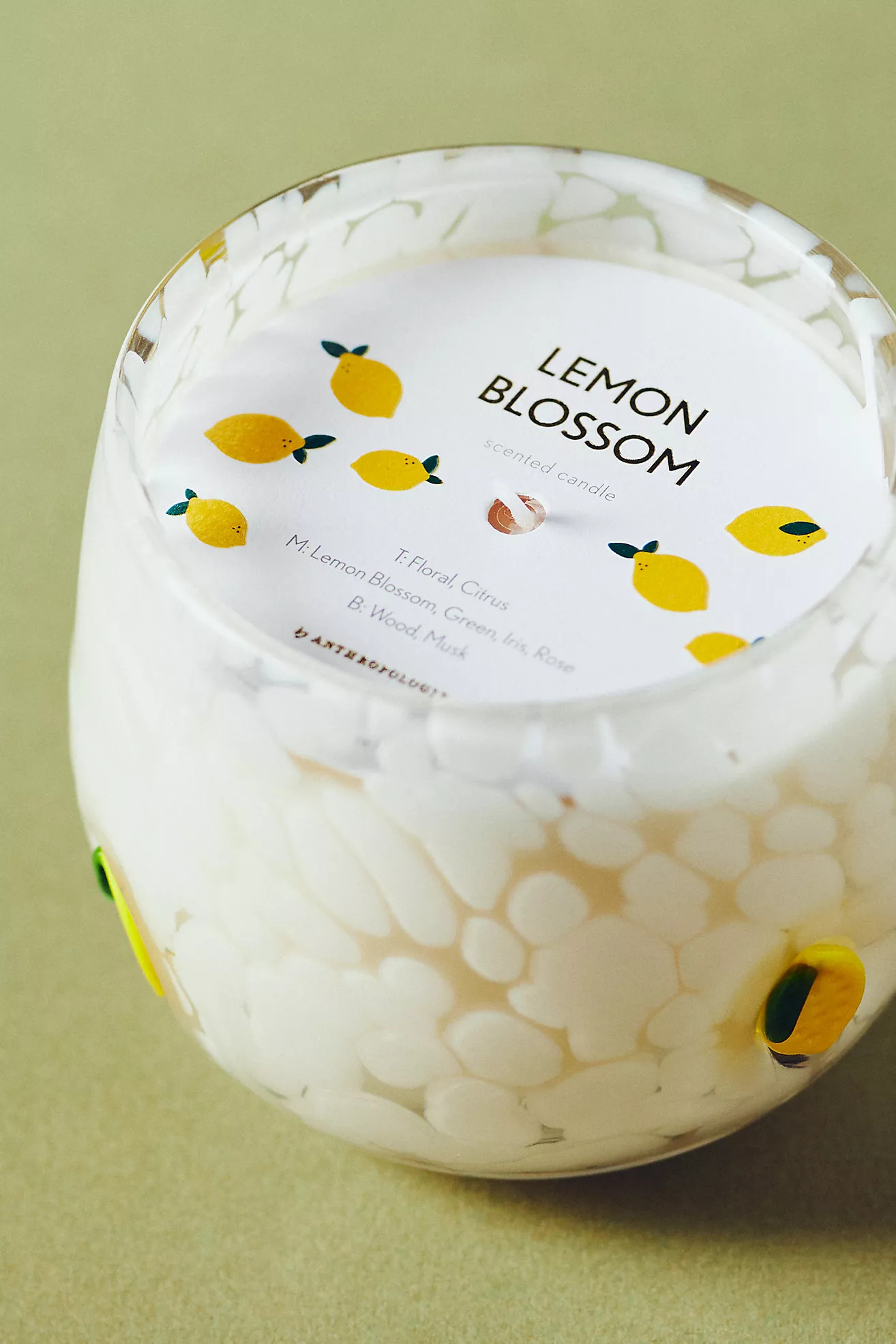 Icon Floral Lemon Blossom Cheena Glass Candle | Anthropologie (US)