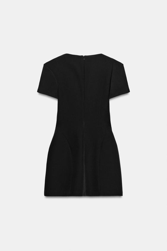 Zara - Pleated Sleeve Mini Dress - Oyster-White - Xl - Woman | Zara UK