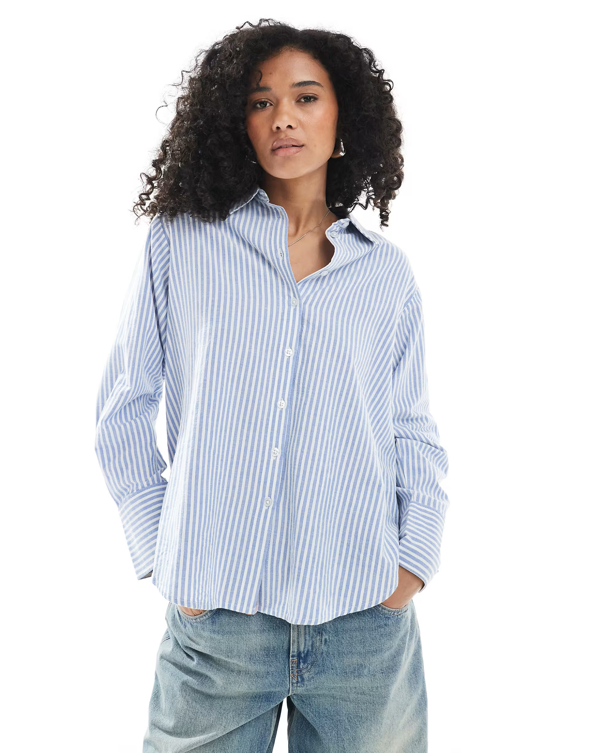 New Look stripe shirt in blue | ASOS | ASOS (Global)