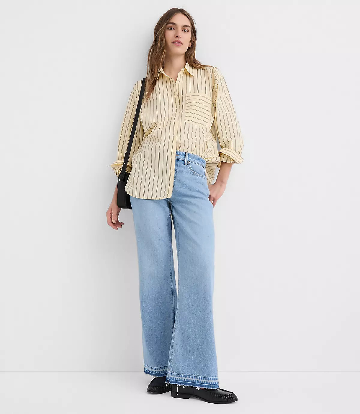 Striped Poplin Everyday Oversized Pocket Shirt | LOFT