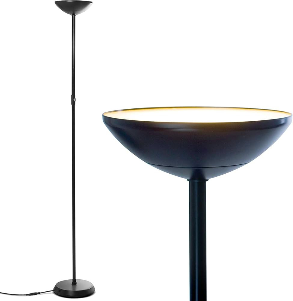 Brightech SkyLite LED Floor lamp, Torchiere Super Bright Floor Lamp for Living Rooms & Offices - ... | Amazon (US)