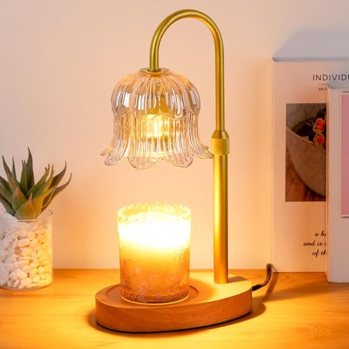 Candle Warmer Lamp Electric Timer - Candles Warming Light Height Adjustable Dimmable Warmers Flower Lamps No Flame Heat Warm Melt Wax Jar Modern Home Decor Table Lights for Home Living Bedroom | Amazon (US)
