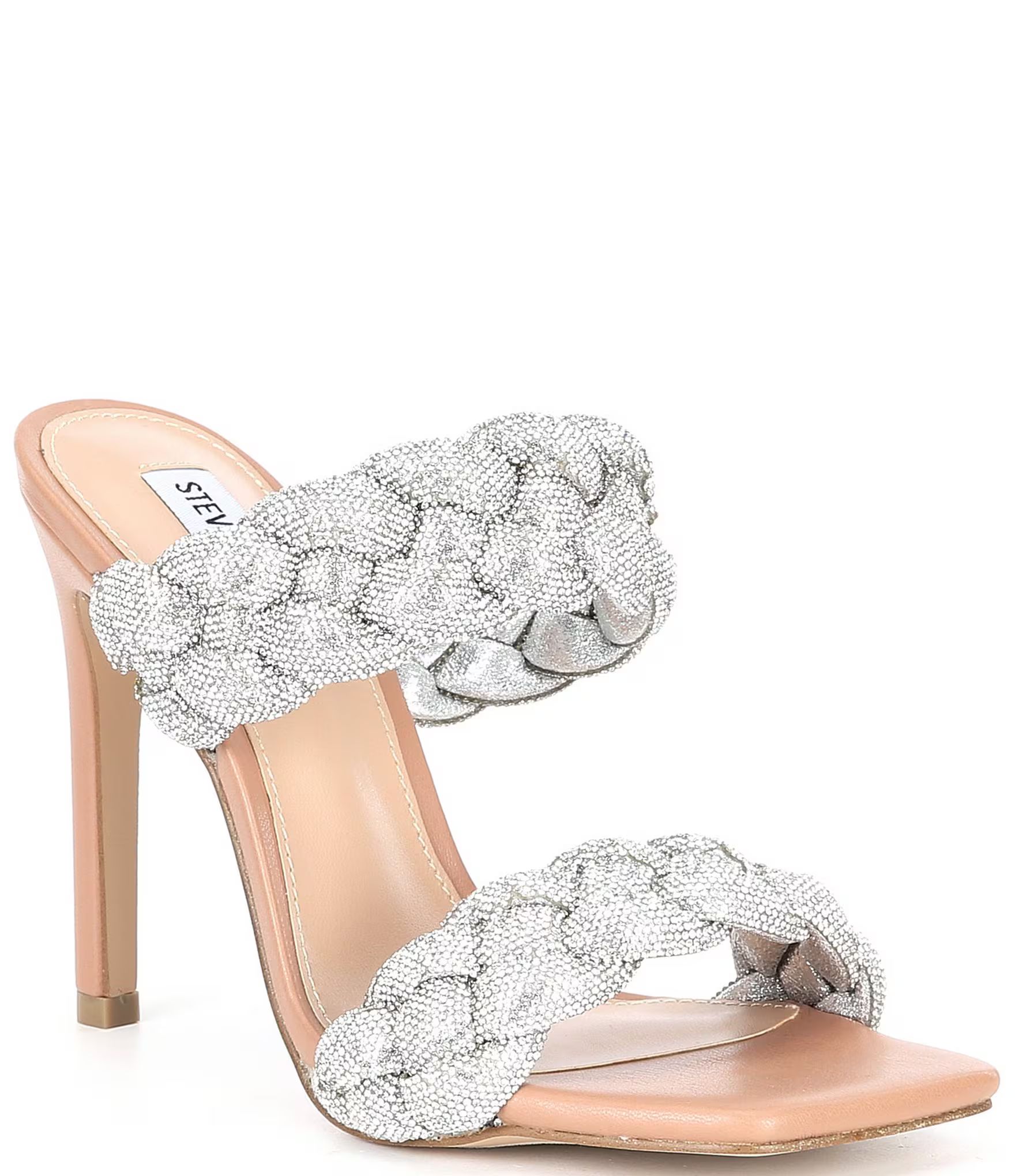 Kenley-R Rhinestone Embellished Braided Square Toe Stiletto Dress Sandals | Dillard's