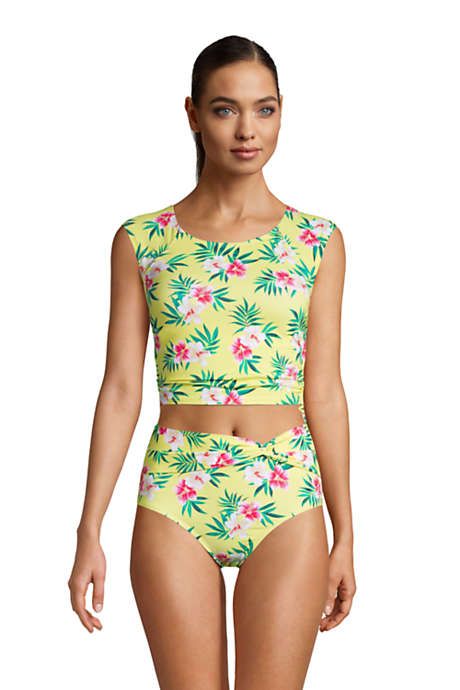 Women's Chlorine Resistant Adjustable Cap Sleeve Bikini Top Swimsuit | Lands' End (US)