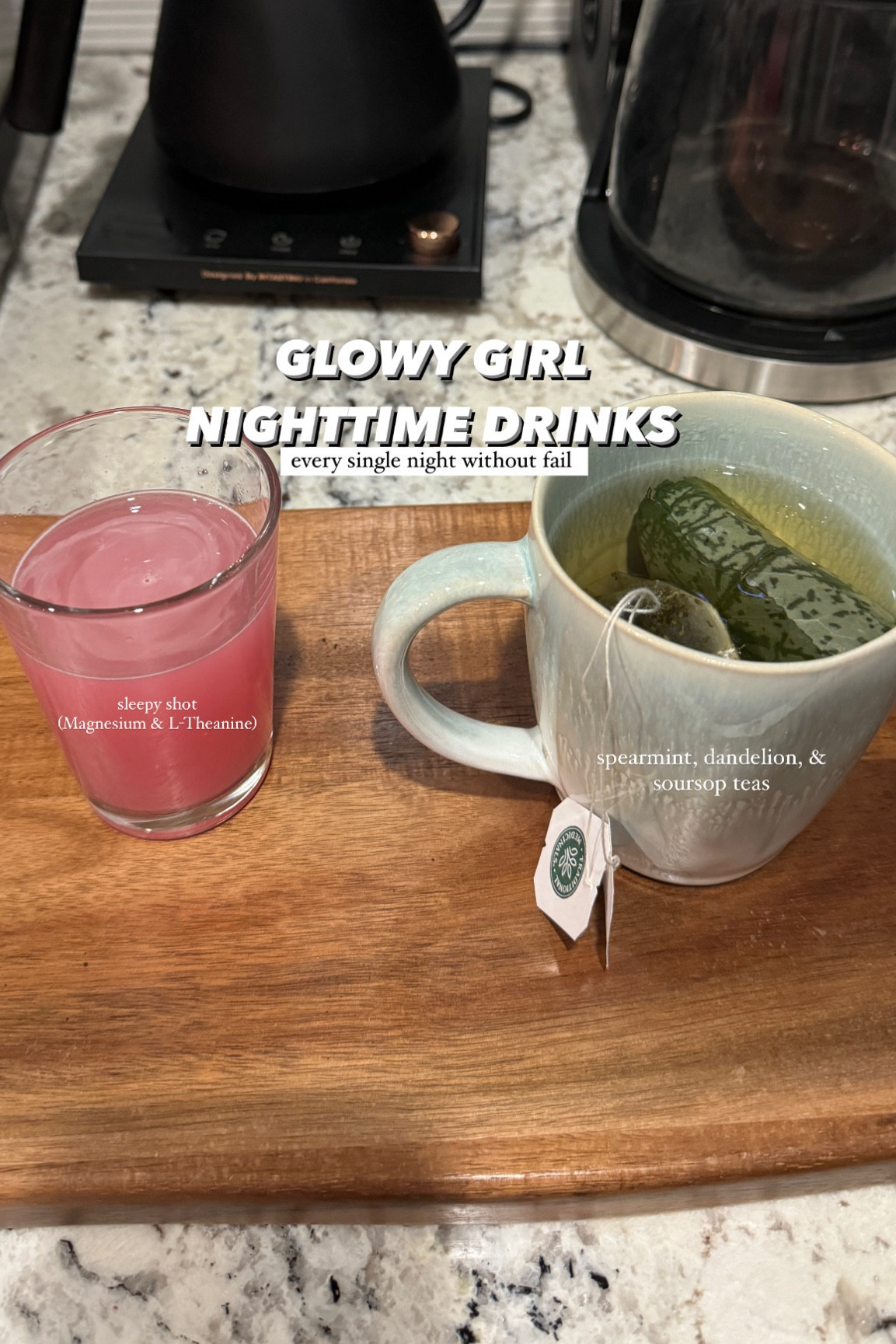 the two drinks I have every night that give me that glow ⭐️🫧
