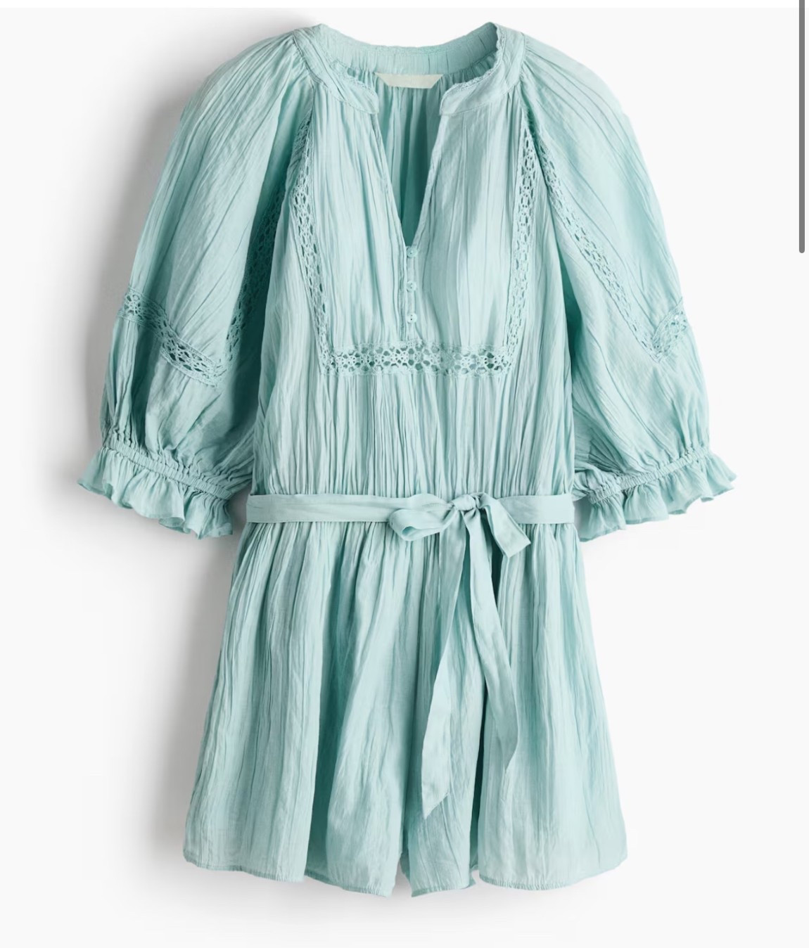 H&M Seafoam crinkle romper 
