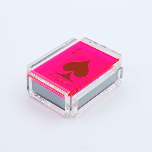 Luxe Dominoes Acrylic Playing Card Deck Set, Handmade Design, Multiple Colors (Neon Pink) | Amazon (US)