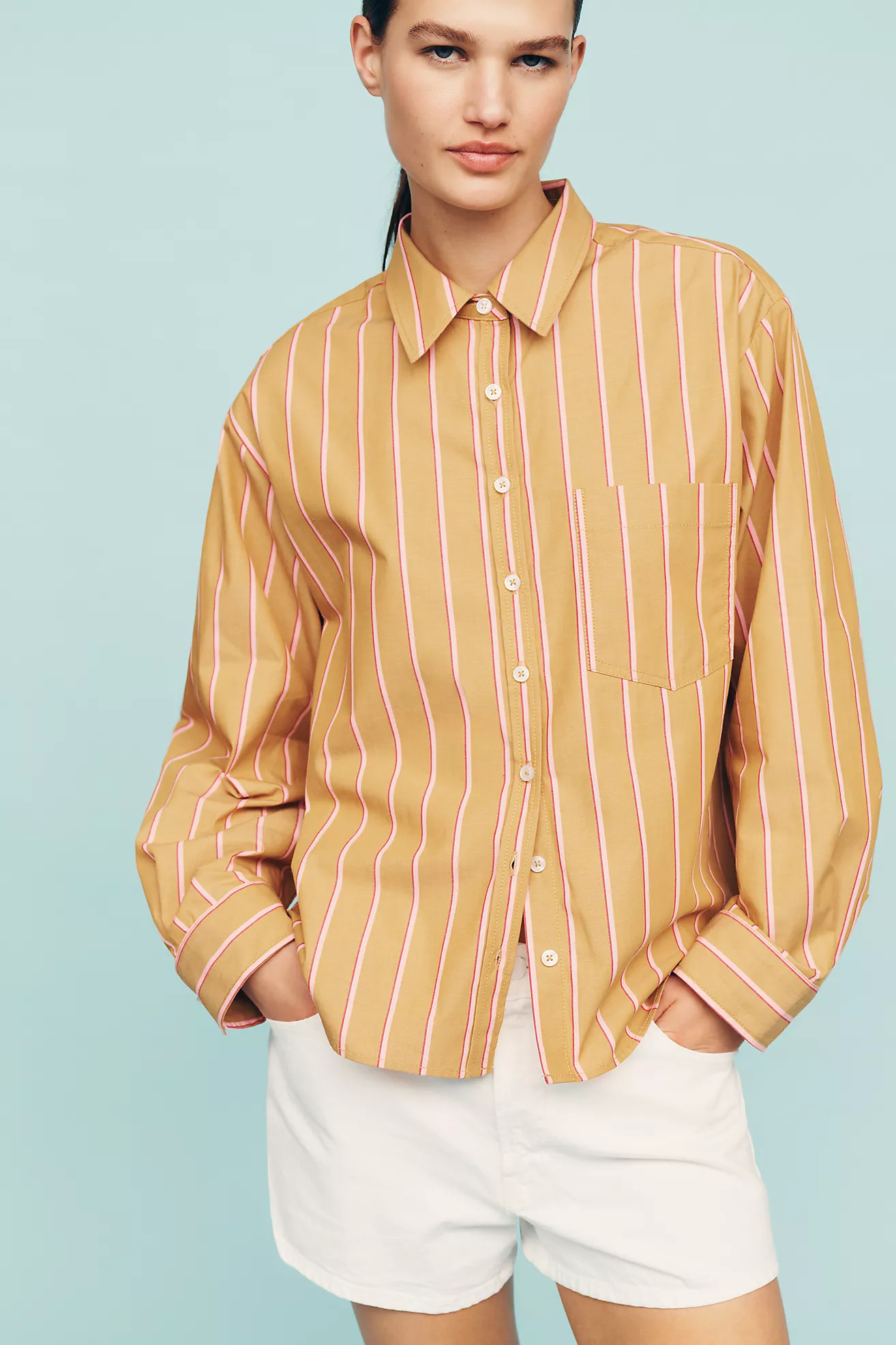 Maeve Shrunken Bennet Buttondown Shirt | Anthropologie (US)