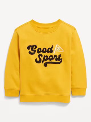 Oversized Crew-Neck Embroidered Sweatshirt for Toddler Boys | Old Navy (US)