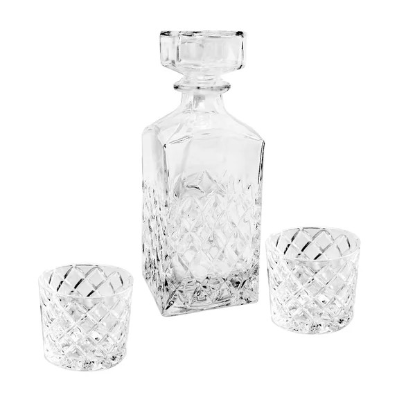 Better Homes & Gardens Sylvan 3-Piece Diamond-Cut Glass Decanter Set | Walmart (US)