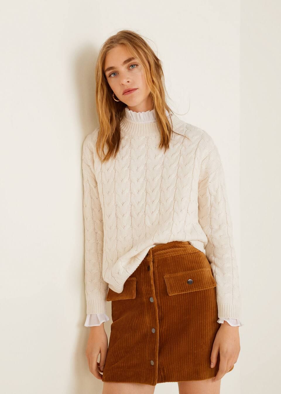 Cable-knit sweater - f foSweaters Women | MANGO (UK)