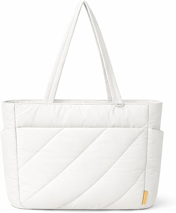 Noozion Puffer Tote Bag for Women, Lightweight Quilted Puffy Shoulder Bag, Large Work Travel Tote... | Amazon (US)