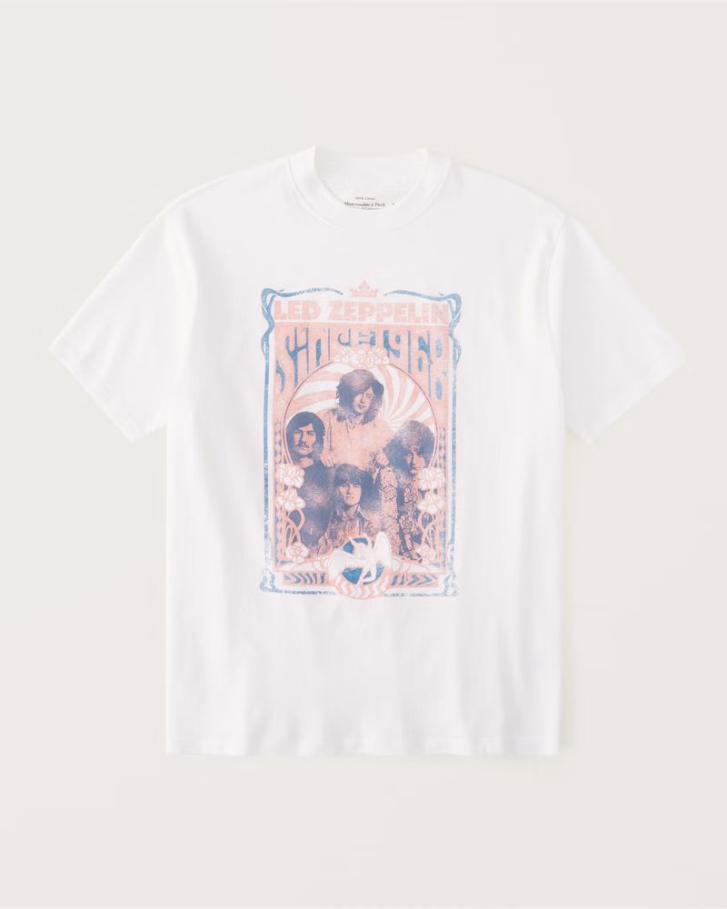 Oversized Boyfriend Led Zeppelin Graphic Tee | Abercrombie & Fitch (US)