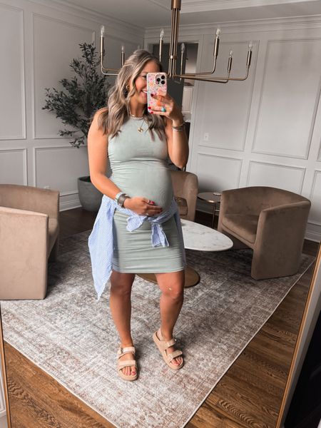 32 weeks bumpfriendly summer outfit this Amazon ruched dress is perfect with a growing bump! Wearing my prepregnancy size small 



#LTKFindsUnder50 #LTKBump #LTKStyleTip
