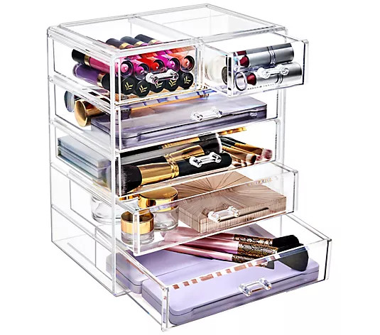 Sorbus Makeup and Jewelry Storage Case with 6 Drawers | QVC