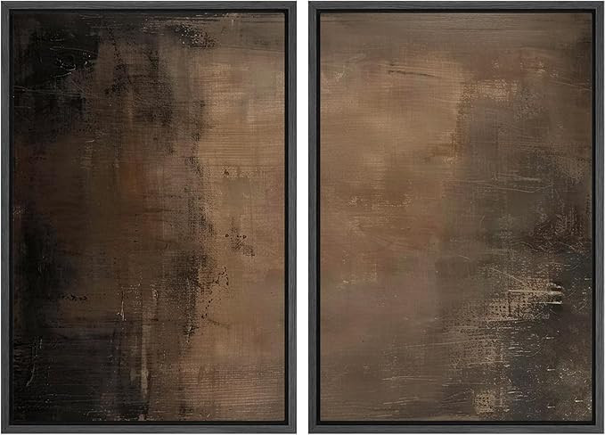 SIGNFORD Framed Canvas Print Wall Art Set Abstract Earthy Tones Modern Minimalist Abstract Shapes... | Amazon (US)