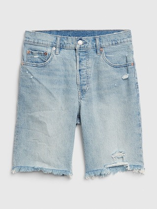 High Rise Distressed Bermuda Shorts | Gap (US)